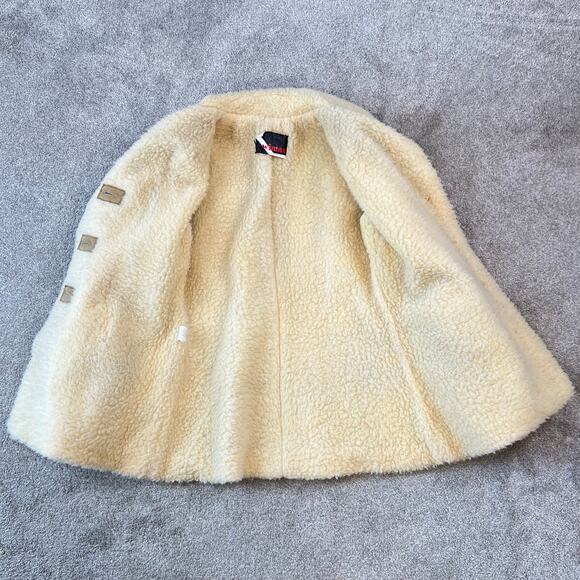 Vintage Women's 70's Wiman Vinyl Suede Button Front Sherpa Coat (Sz M) - Picture 14 of 15